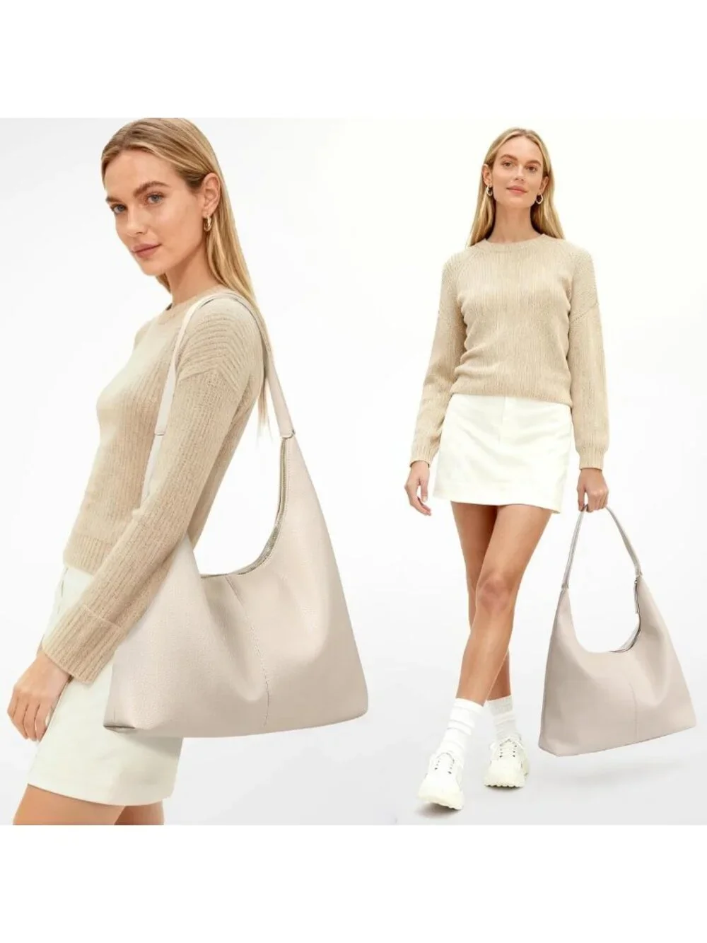 Stylish Large Vegan Leather Tote Bag for Women | Casual Slouchy Shoulder Purse